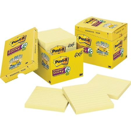 Note,Postit,4X4,Lined,12Pk